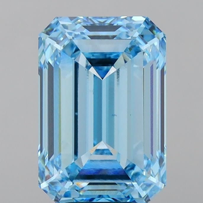 Loose Diamond - EMERALD 7.55ct Fancy Vivid Blue VS2