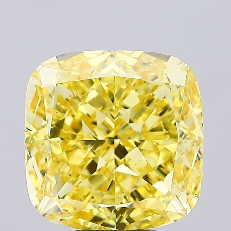 Loose Diamond - CUSHION MODIFIED 7.68ct Fancy Vivid Yellow VS2: Loose Diamond - CUSHION MODIFIED 7.68ct Fancy Vivid Yellow VS2 Source: This is a real non-mined Diamond that has been grown in a lab Shape: CUSHION MODIFIED Carats: 7.68 Color: Fancy Vivid Yellow Cert