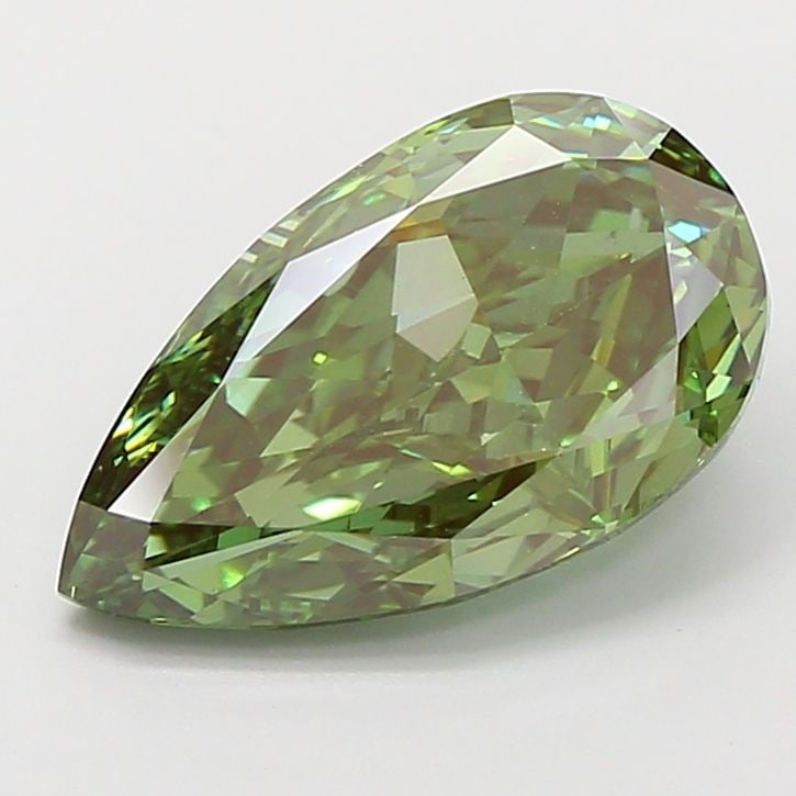Loose Diamond - PEAR 4.03ct Fancy Vivid Green VS1: Loose Diamond - PEAR 4.03ct Fancy Vivid Green VS1 Source: This is a real non-mined Diamond that has been grown in a lab Shape: PEAR Carats: 4.03 Color: Fancy Vivid Green Certification: IGI Video: