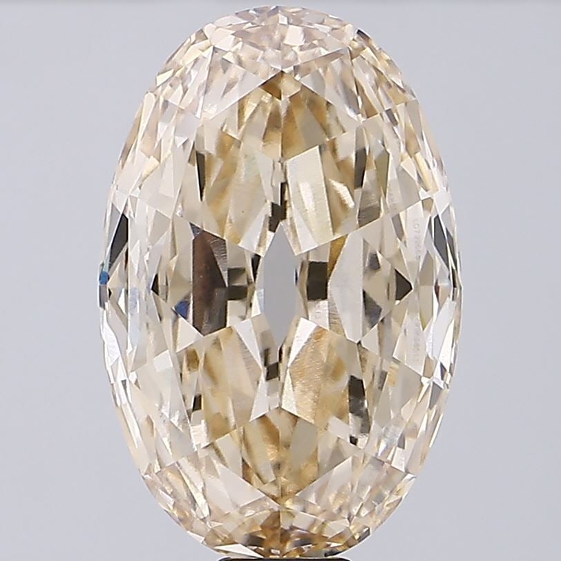 Loose Diamond - OVAL 25.14ct Fancy Light Brown VS2: Loose Diamond - OVAL 25.14ct Fancy Light Brown VS2 Source: This is a real non-mined Diamond that has been grown in a lab Shape: OVAL Carats: 25.14 Color: Fancy Light Brown Certification: IGI Video: