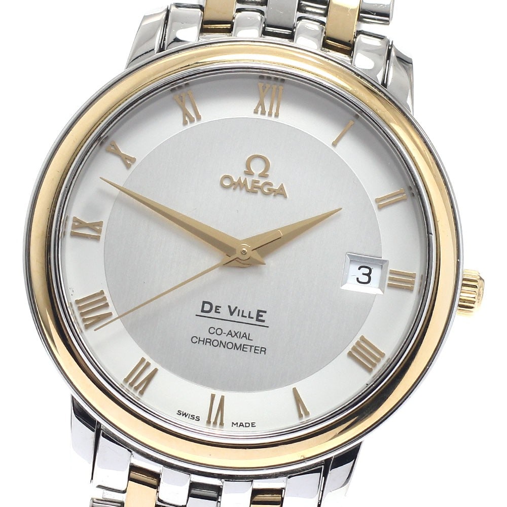 OMEGA De Ville Prestige 4374.31 men's automatic chronometer watch: OMEGA De Ville Prestige 4374.31 men's automatic chronometer watch OMEGA De Ville Prestige Co-Axial Chronometer automatic men's wristwatch with a silver dial and date display. This watch-only offering 