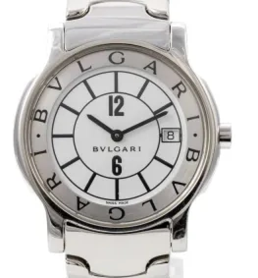 Bvlgari Solo Tempo ST35S Unisex Watch White Dial Steel Bracelet (1 of 6)