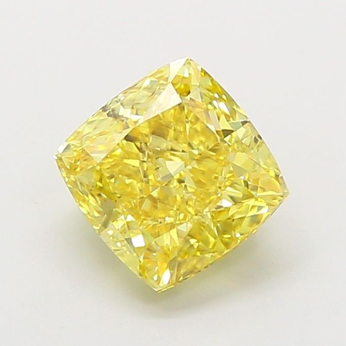 Loose Diamond - CUSHION MODIFIED 2.06ct Fancy Vivid Yellow VS2: Loose Diamond - CUSHION MODIFIED 2.06ct Fancy Vivid Yellow VS2 Source: This is a real non-mined Diamond that has been grown in a lab Shape: CUSHION MODIFIED Carats: 2.06 Color: Fancy Vivid Yellow Cert