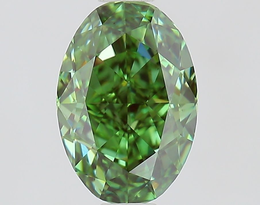 Loose Diamond - OVAL 1.08ct Fancy Vivid Green VS1: Loose Diamond - OVAL 1.08ct Fancy Vivid Green VS1 Source: This is a real non-mined Diamond that has been grown in a lab Shape: OVAL Carats: 1.08 Color: Fancy Vivid Green Certification: IGI Video: