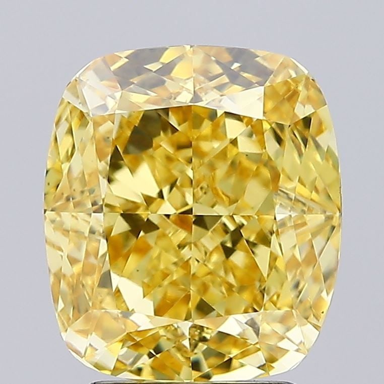 Loose Diamond - CUSHION MODIFIED 2.84ct Fancy Vivid Yellow VVS2: Loose Diamond - CUSHION MODIFIED 2.84ct Fancy Vivid Yellow VVS2 Source: This is a real non-mined Diamond that has been grown in a lab Shape: CUSHION MODIFIED Carats: 2.84 Color: Fancy Vivid Yellow Cer