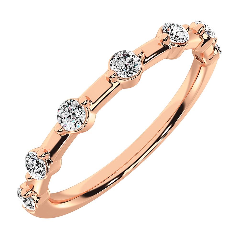 14K Rose Gold 1/5 Ct.Tw. Diamond Stack Bands - 2