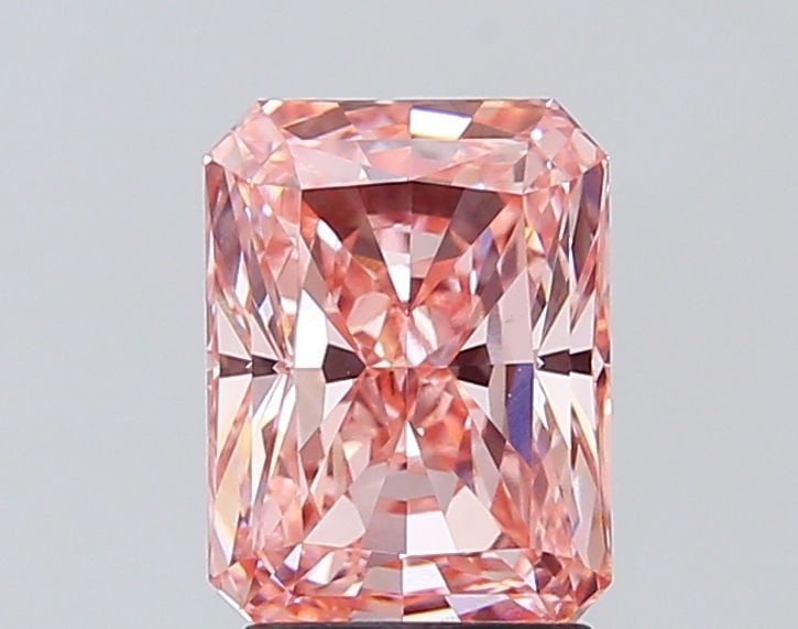 Loose Diamond - RADIANT 2.59ct Fancy Vivid Pink VS1: Loose Diamond - RADIANT 2.59ct Fancy Vivid Pink VS1 Source: This is a real non-mined Diamond that has been grown in a lab Shape: RADIANT Carats: 2.59 Color: Fancy Vivid Pink Certification: IGI The Dia