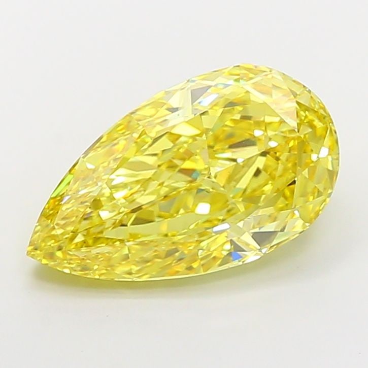 Loose Diamond - PEAR 8.04ct Fancy Vivid Yellow VS2: Loose Diamond - PEAR 8.04ct Fancy Vivid Yellow VS2 Source: This is a real non-mined Diamond that has been grown in a lab Shape: PEAR Carats: 8.04 Color: Fancy Vivid Yellow Certification: IGI Video: