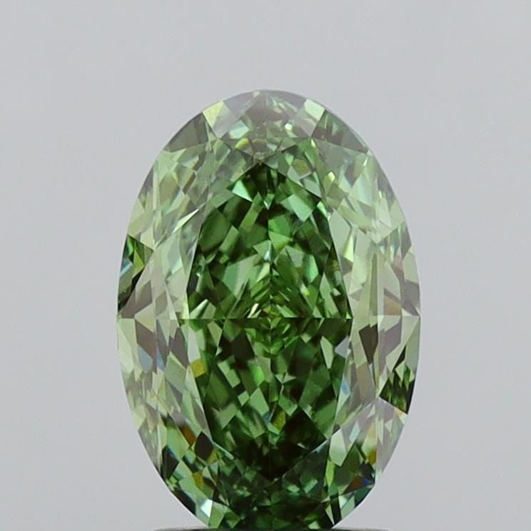 Loose Diamond - OVAL 2.19ct Fancy Vivid Green VVS2: Loose Diamond - OVAL 2.19ct Fancy Vivid Green VVS2 Source: This is a real non-mined Diamond that has been grown in a lab Shape: OVAL Carats: 2.19 Color: Fancy Vivid Green Certification: IGI Video: