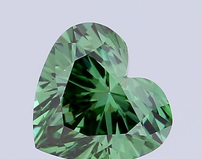 Loose Diamond - HEART 1.29ct Fancy Vivid Green VVS2: Loose Diamond - HEART 1.29ct Fancy Vivid Green VVS2 Source: This is a real non-mined Diamond that has been grown in a lab Shape: HEART Carats: 1.29 Color: Fancy Vivid Green Certification: IGI Video: