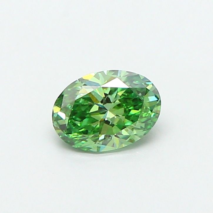 Loose Diamond - OVAL 0.56ct Fancy Vivid Green VVS2: Loose Diamond - OVAL 0.56ct Fancy Vivid Green VVS2 Source: This is a real non-mined Diamond that has been grown in a lab Shape: OVAL Carats: 0.56 Color: Fancy Vivid Green Certification: IGI Video: