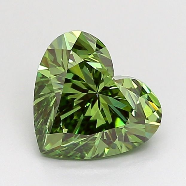 Loose Diamond - HEART 1.55ct Fancy Vivid Green VVS2: Loose Diamond - HEART 1.55ct Fancy Vivid Green VVS2 Source: This is a real non-mined Diamond that has been grown in a lab Shape: HEART Carats: 1.55 Color: Fancy Vivid Green Certification: IGI Video: