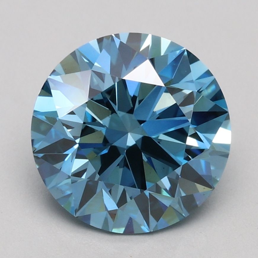 Ideal Loose Diamond - ROUND 2.07ct Fancy Vivid Blue VS2: Ideal Loose Diamond - ROUND 2.07ct Fancy Vivid Blue VS2 Source: This is a real non-mined Diamond that has been grown in a lab Shape: ROUND Carats: 2.07 Color: Fancy Vivid Blue Certification: IGI Video