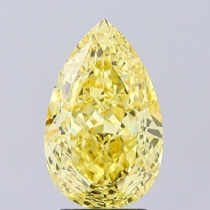 Loose Diamond - PEAR 3.18ct Fancy Vivid Yellow VS1: Loose Diamond - PEAR 3.18ct Fancy Vivid Yellow VS1 Source: This is a real non-mined Diamond that has been grown in a lab Shape: PEAR Carats: 3.18 Color: Fancy Vivid Yellow Certification: IGI Video: