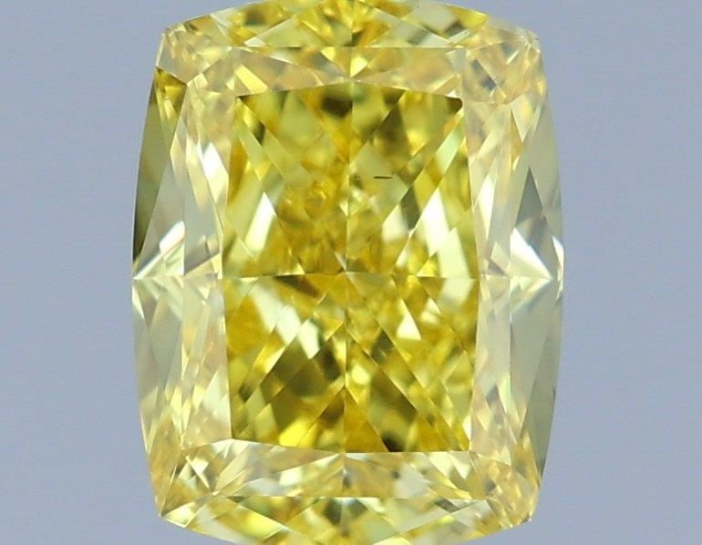 Loose Diamond - CUSHION MODIFIED 1.14ct Fancy Vivid Yellow VS1: Loose Diamond - CUSHION MODIFIED 1.14ct Fancy Vivid Yellow VS1 Source: This is a real non-mined Diamond that has been grown in a lab Shape: CUSHION MODIFIED Carats: 1.14 Color: Fancy Vivid Yellow Cert