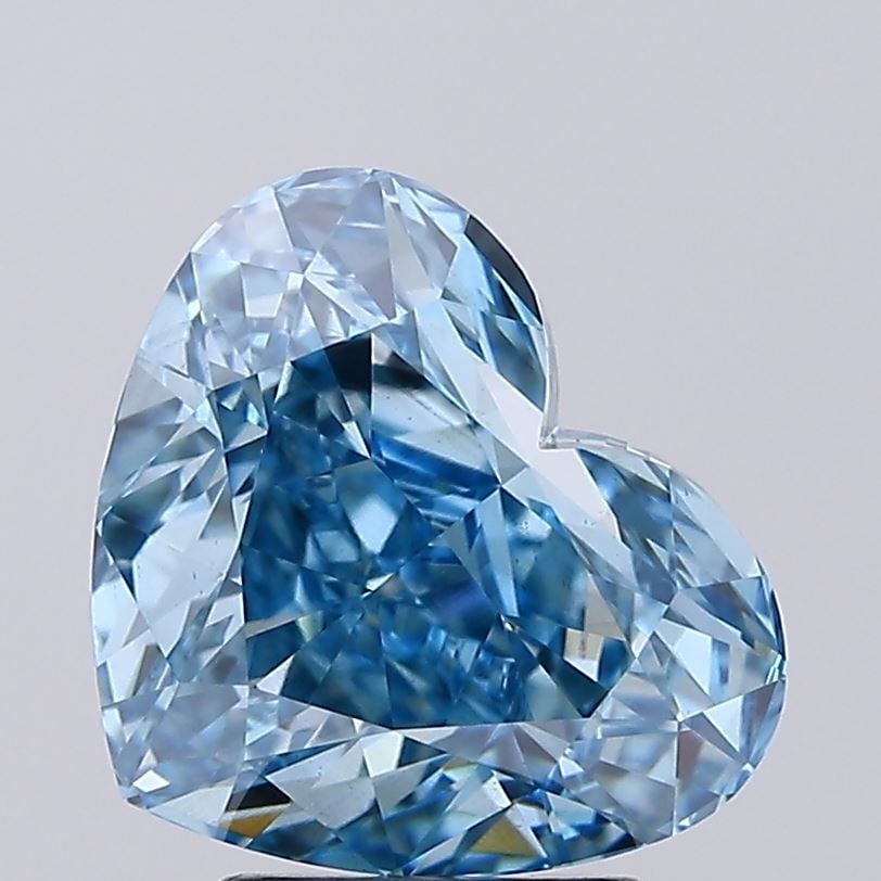 Loose Diamond - HEART 4.05ct Fancy Vivid Blue VS2: Loose Diamond - HEART 4.05ct Fancy Vivid Blue VS2 Source: This is a real non-mined Diamond that has been grown in a lab Shape: HEART Carats: 4.05 Color: Fancy Vivid Blue Certification: IGI Video: