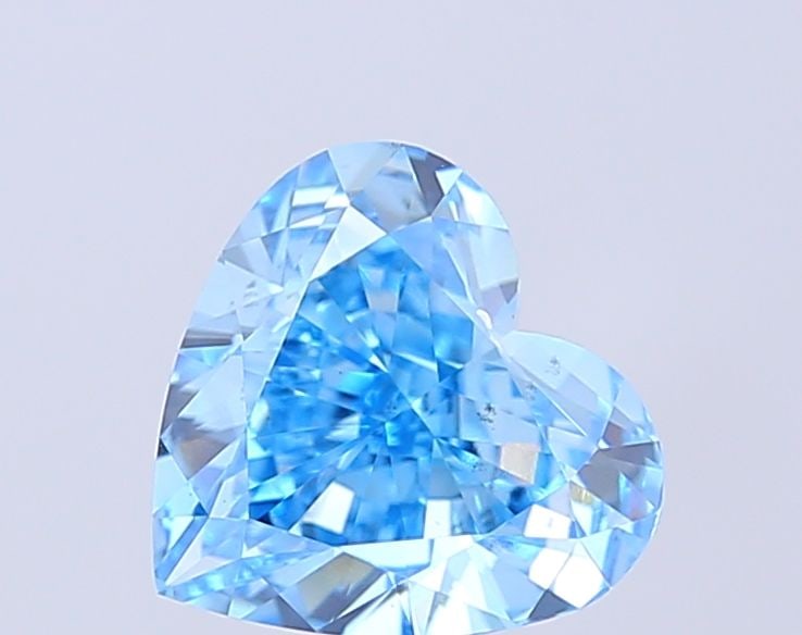 Loose Diamond - HEART 2.5ct Fancy Vivid Blue VS2: Loose Diamond - HEART 2.5ct Fancy Vivid Blue VS2 Source: This is a real non-mined Diamond that has been grown in a lab Shape: HEART Carats: 2.5 Color: Fancy Vivid Blue Certification: IGI Video: