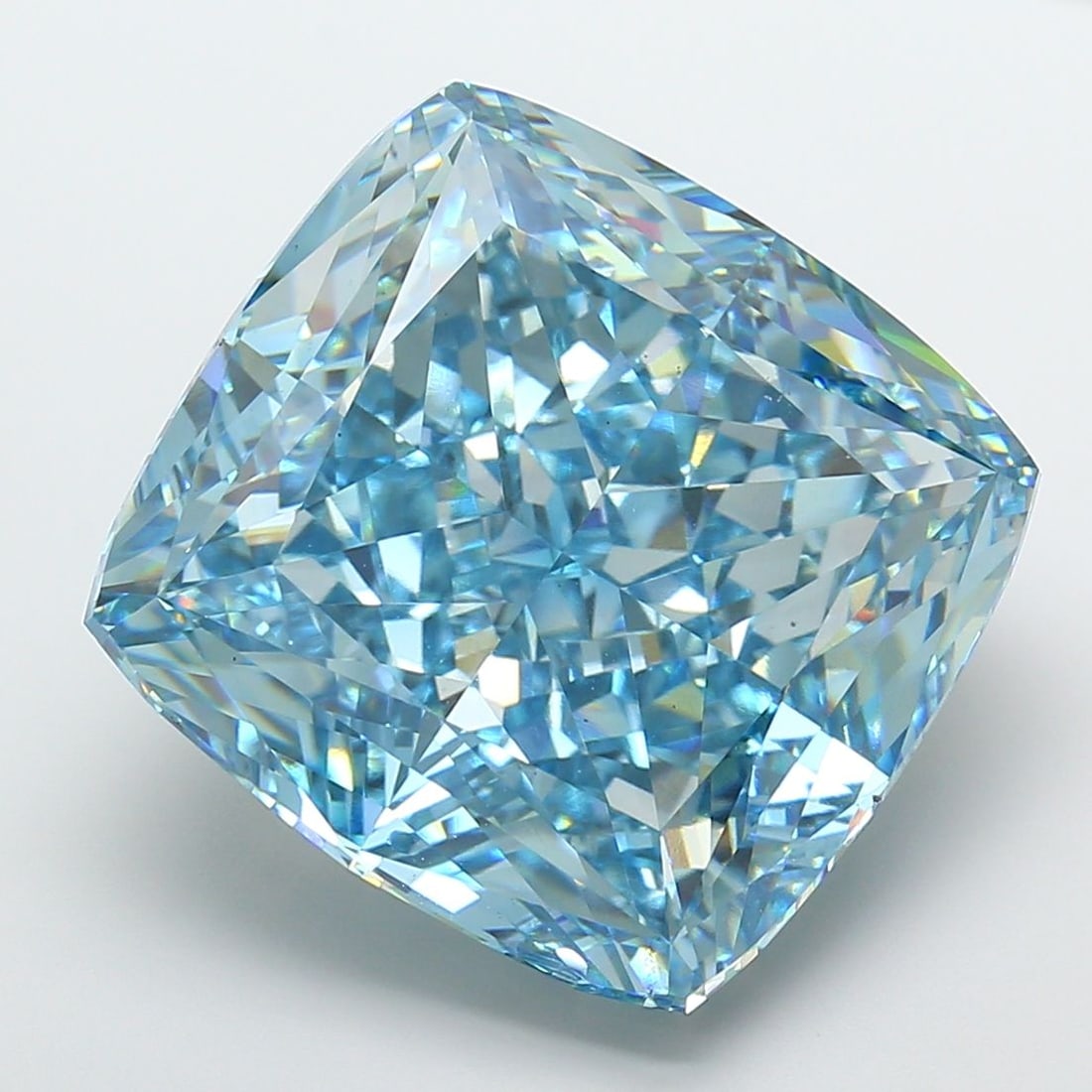 Loose Diamond - CUSHION MODIFIED 50.08ct Fancy Vivid Blue VS1: Loose Diamond - CUSHION MODIFIED 50.08ct Fancy Vivid Blue VS1 Source: This is a real non-mined Diamond that has been grown in a lab Shape: CUSHION MODIFIED Carats: 50.08 Color: Fancy Vivid Blue Certif