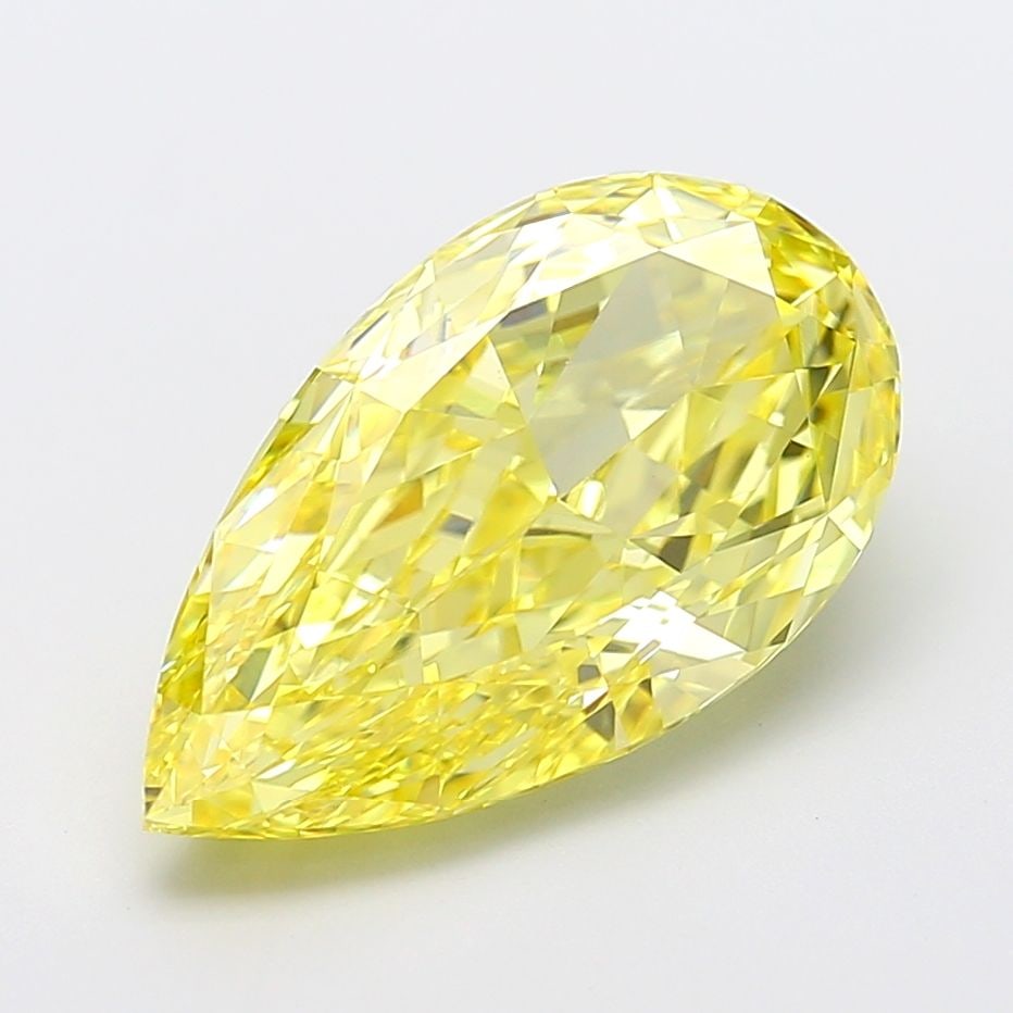 Loose Diamond - PEAR 8.02ct Fancy Vivid Yellow VVS2: Loose Diamond - PEAR 8.02ct Fancy Vivid Yellow VVS2 Source: This is a real non-mined Diamond that has been grown in a lab Shape: PEAR Carats: 8.02 Color: Fancy Vivid Yellow Certification: IGI Video: