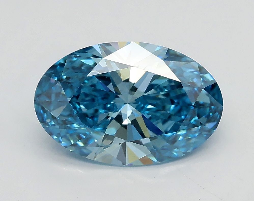 Loose Diamond - OVAL 1.7ct Fancy Vivid Blue VS1: Loose Diamond - OVAL 1.7ct Fancy Vivid Blue VS1 Source: This is a real non-mined Diamond that has been grown in a lab Shape: OVAL Carats: 1.7 Color: Fancy Vivid Blue Certification: IGI Video:
