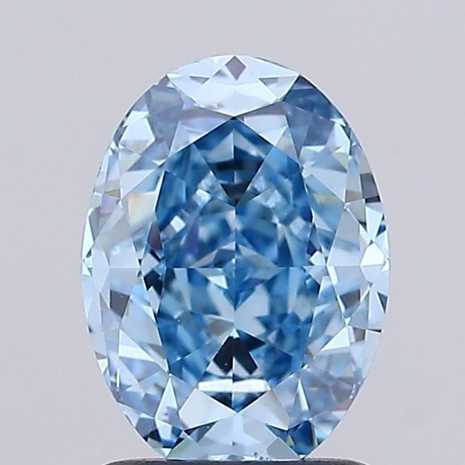 Loose Diamond - OVAL 1.85ct Fancy Vivid Blue VS1: Loose Diamond - OVAL 1.85ct Fancy Vivid Blue VS1 Source: This is a real non-mined Diamond that has been grown in a lab Shape: OVAL Carats: 1.85 Color: Fancy Vivid Blue Certification: IGI Video: