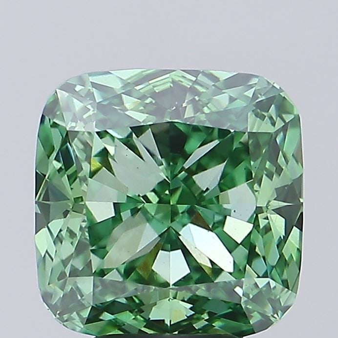 Loose Diamond - CUSHION MODIFIED 5.09ct Fancy Vivid Green VS1: Loose Diamond - CUSHION MODIFIED 5.09ct Fancy Vivid Green VS1 Source: This is a real non-mined Diamond that has been grown in a lab Shape: CUSHION MODIFIED Carats: 5.09 Color: Fancy Vivid Green Certif