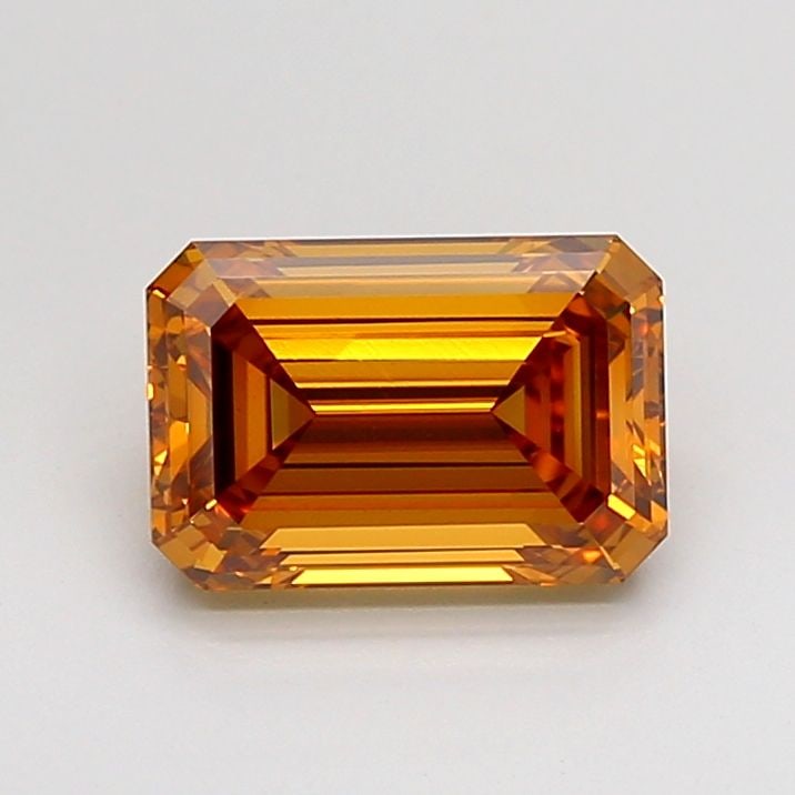 Loose Diamond - EMERALD 2.0ct Fancy Vivid Orange VS1: Loose Diamond - EMERALD 2.0ct Fancy Vivid Orange VS1 Source: This is a real non-mined Diamond that has been grown in a lab Shape: EMERALD Carats: 2.0 Color: Fancy Vivid Orange Certification: IGI Video