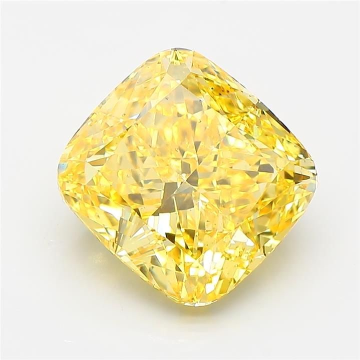 Loose Diamond - CUSHION MODIFIED 5.03ct Fancy Vivid Yellow VS2: Loose Diamond - CUSHION MODIFIED 5.03ct Fancy Vivid Yellow VS2 Source: This is a real non-mined Diamond that has been grown in a lab Shape: CUSHION MODIFIED Carats: 5.03 Color: Fancy Vivid Yellow Cert