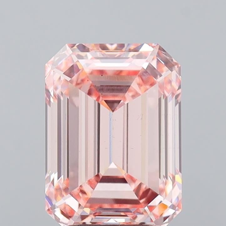 Loose Diamond - EMERALD 3.03ct Fancy Vivid Pink VS2: Loose Diamond - EMERALD 3.03ct Fancy Vivid Pink VS2 Source: This is a real non-mined Diamond that has been grown in a lab Shape: EMERALD Carats: 3.03 Color: Fancy Vivid Pink Certification: IGI Video: