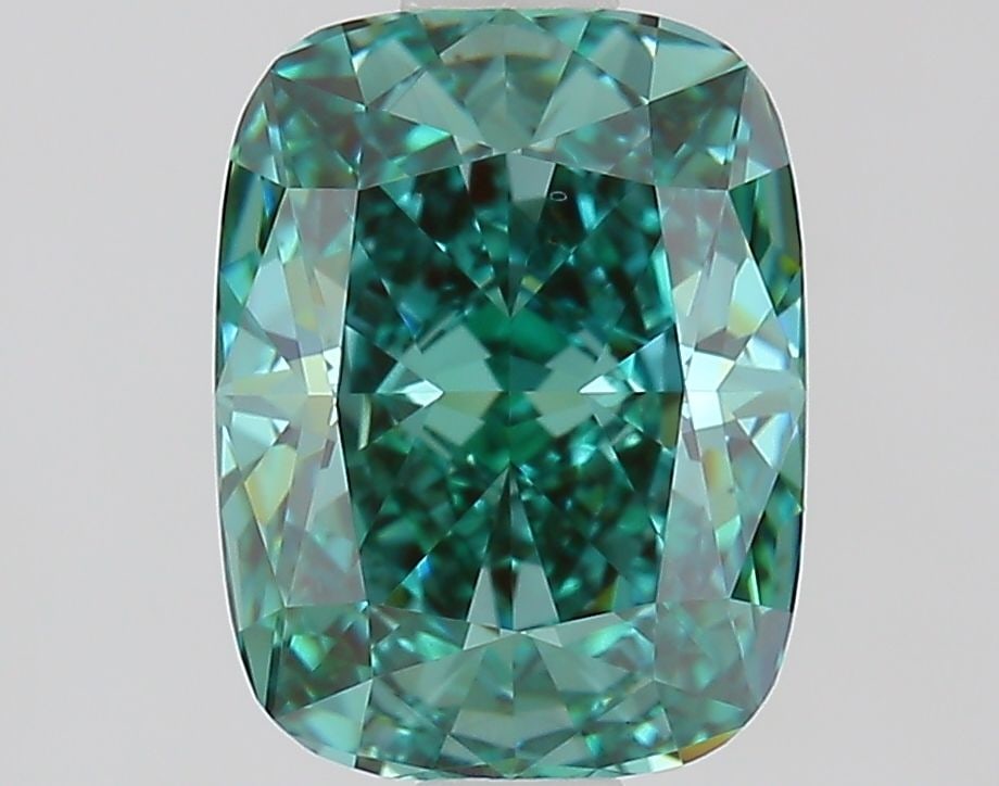 Loose Diamond - CUSHION MODIFIED 1.43ct Fancy Vivid Green VS2: Loose Diamond - CUSHION MODIFIED 1.43ct Fancy Vivid Green VS2 Source: This is a real non-mined Diamond that has been grown in a lab Shape: CUSHION MODIFIED Carats: 1.43 Color: Fancy Vivid Green Certif