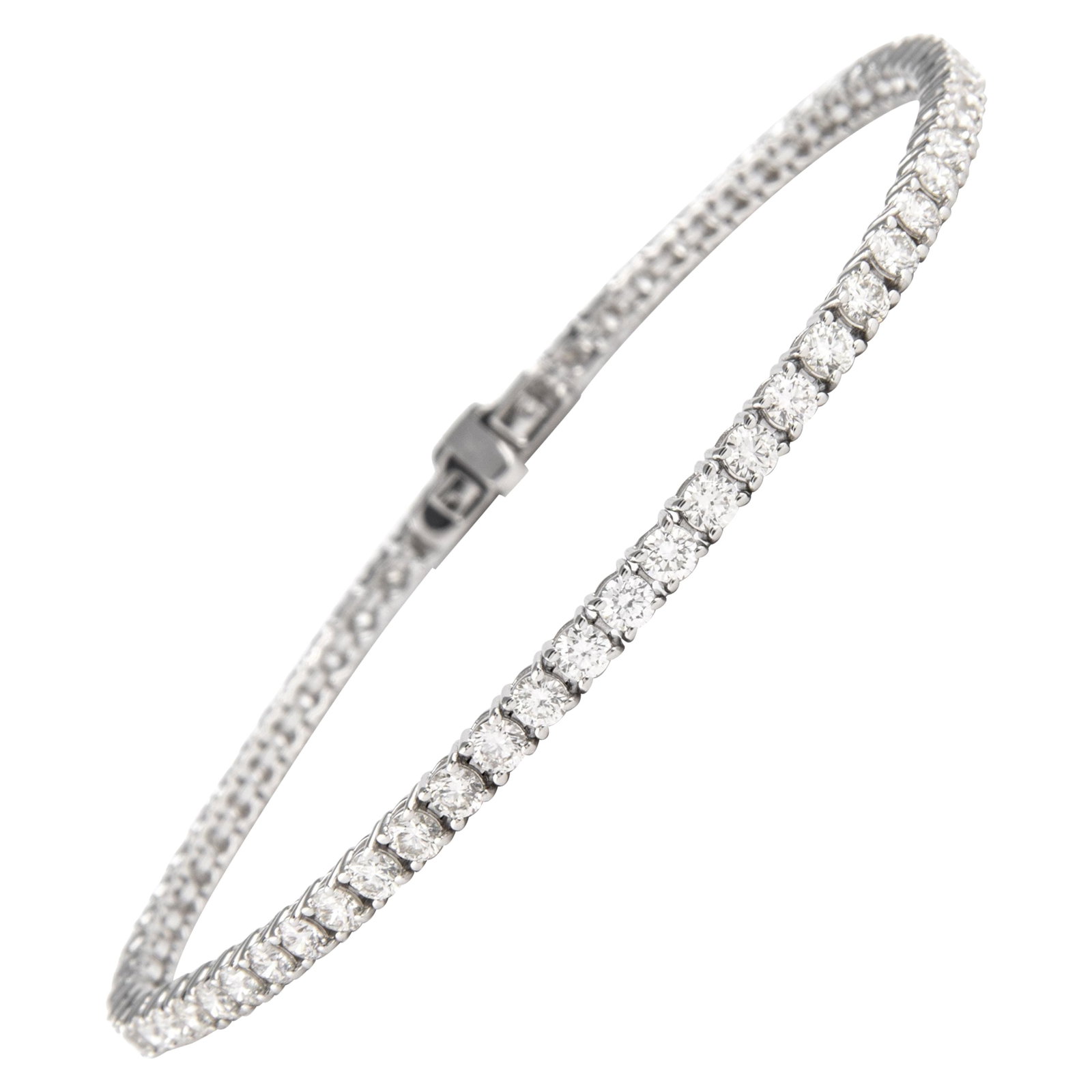 18k White Gold Diamond Tennis Bracelet 4.19ct (1 of 4)