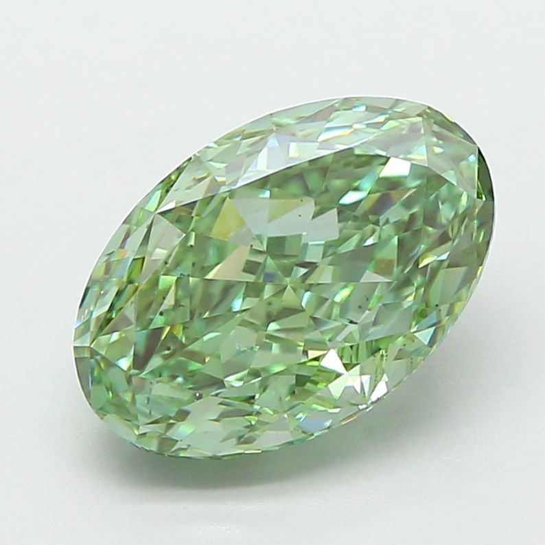 Loose Diamond - OVAL 3.56ct Fancy Vivid Green VS2: Loose Diamond - OVAL 3.56ct Fancy Vivid Green VS2 Source: This is a real non-mined Diamond that has been grown in a lab Shape: OVAL Carats: 3.56 Color: Fancy Vivid Green Certification: IGI Video: