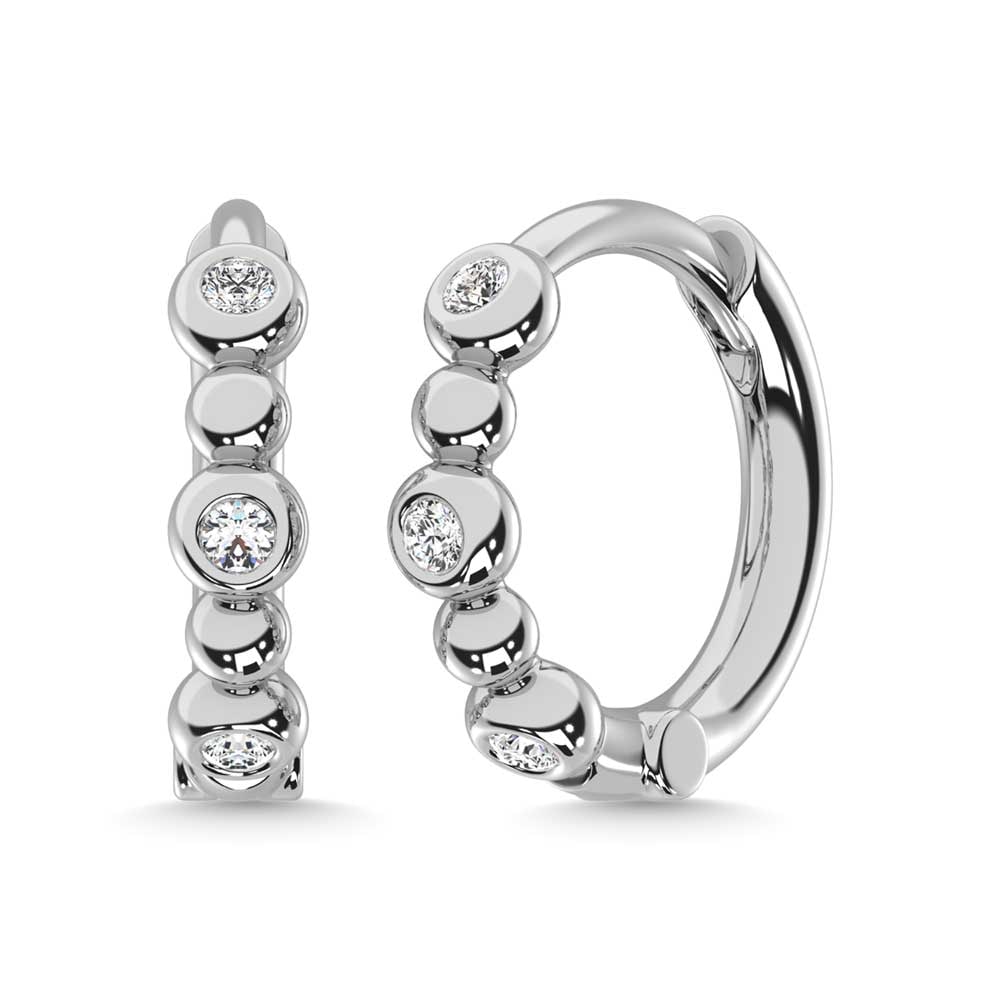 14K White Gold Diamond 1/10 Ct.Tw. Hoop Earrings: 14K White Gold Diamond 1/10 Ct.Tw. Hoop Earrings 14k White Gold Stone Color: G-h Stone Clarity: I1 This item may take 2-5 weeks for shipping. The Diamond Depot Guarantee: All items in this auction are