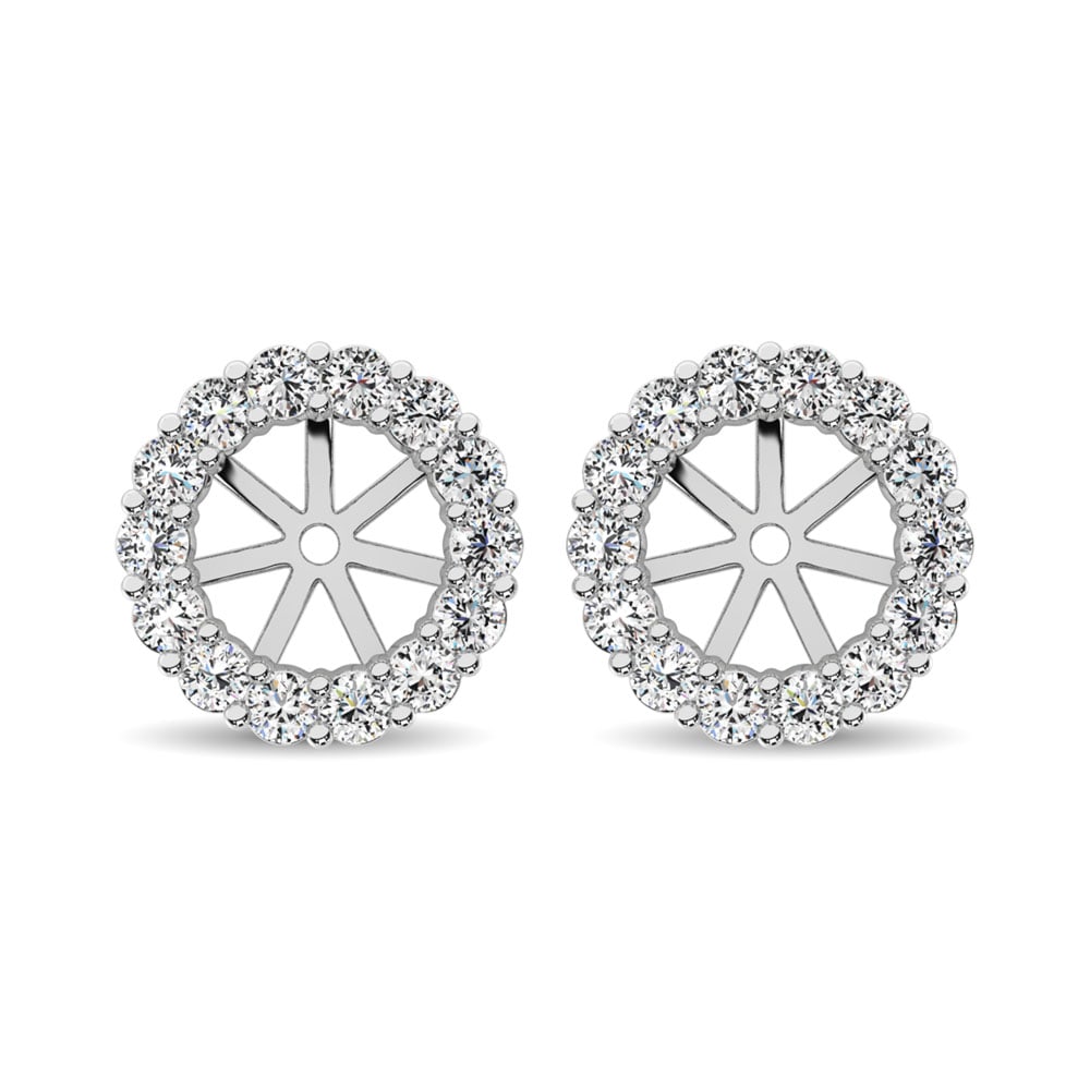 14K White Gold Diamond 1/4 Ct.Tw. Earrings Jacket: 14K White Gold Diamond 1/4 Ct.Tw. Earrings Jacket These beautiful earrings are available in 14K White Gold. There are 14 round diamonds with a total carat weight of 1/4 Ct.Tw. set in a Prong setting. 