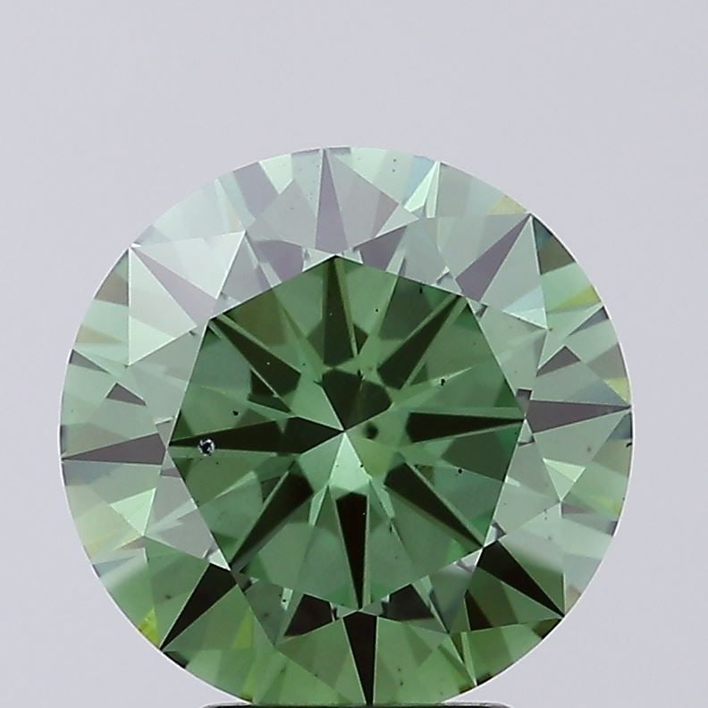 Loose Diamond - ROUND 4.09ct Fancy Vivid Green VS2: Loose Diamond - ROUND 4.09ct Fancy Vivid Green VS2 Source: This is a real non-mined Diamond that has been grown in a lab Shape: ROUND Carats: 4.09 Color: Fancy Vivid Green Certification: IGI Video: