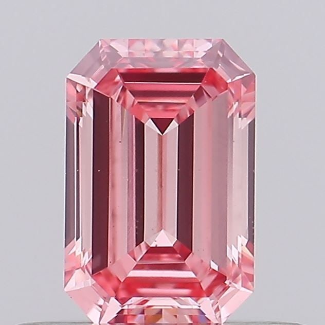 Loose Diamond - EMERALD 0.38ct Fancy Vivid Pink VS1: Loose Diamond - EMERALD 0.38ct Fancy Vivid Pink VS1 Source: This is a real non-mined Diamond that has been grown in a lab Shape: EMERALD Carats: 0.38 Color: Fancy Vivid Pink Certification: NONE Video: