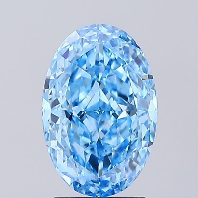 Loose Diamond - OVAL 2.33ct Fancy Vivid Blue VS2: Loose Diamond - OVAL 2.33ct Fancy Vivid Blue VS2 Source: This is a real non-mined Diamond that has been grown in a lab Shape: OVAL Carats: 2.33 Color: Fancy Vivid Blue Certification: IGI Video: