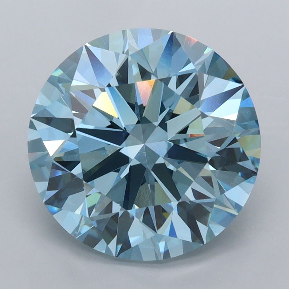 Ideal Loose Diamond - ROUND 4.63ct Fancy Vivid Blue VS1: Ideal Loose Diamond - ROUND 4.63ct Fancy Vivid Blue VS1 Source: This is a real non-mined Diamond that has been grown in a lab Shape: ROUND Carats: 4.63 Color: Fancy Vivid Blue Certification: IGI Video