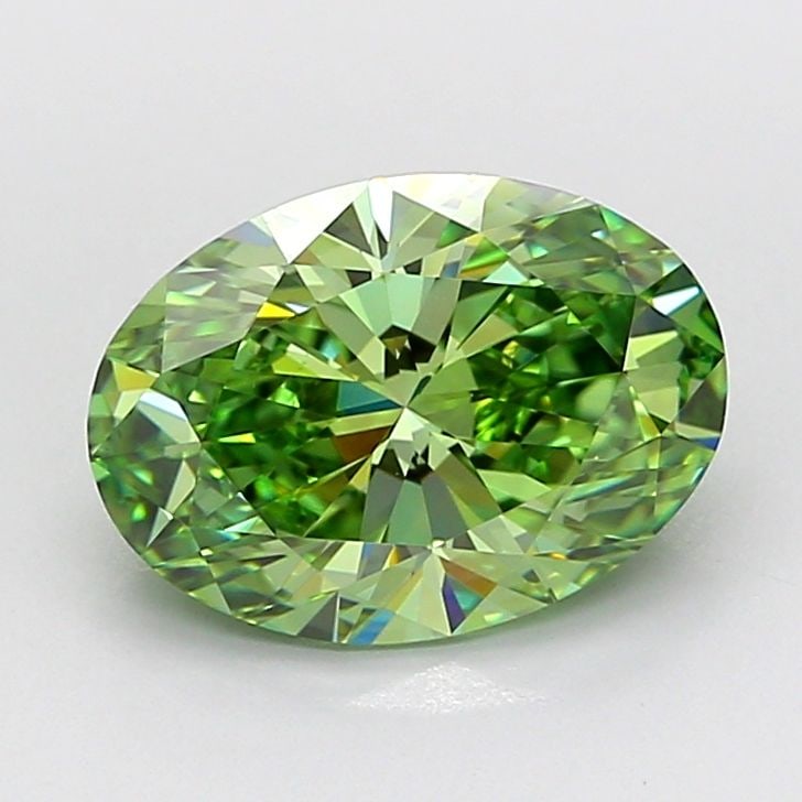 Loose Diamond - OVAL 3.02ct Fancy Vivid Green VVS2: Loose Diamond - OVAL 3.02ct Fancy Vivid Green VVS2 Source: This is a real non-mined Diamond that has been grown in a lab Shape: OVAL Carats: 3.02 Color: Fancy Vivid Green Certification: IGI Video: