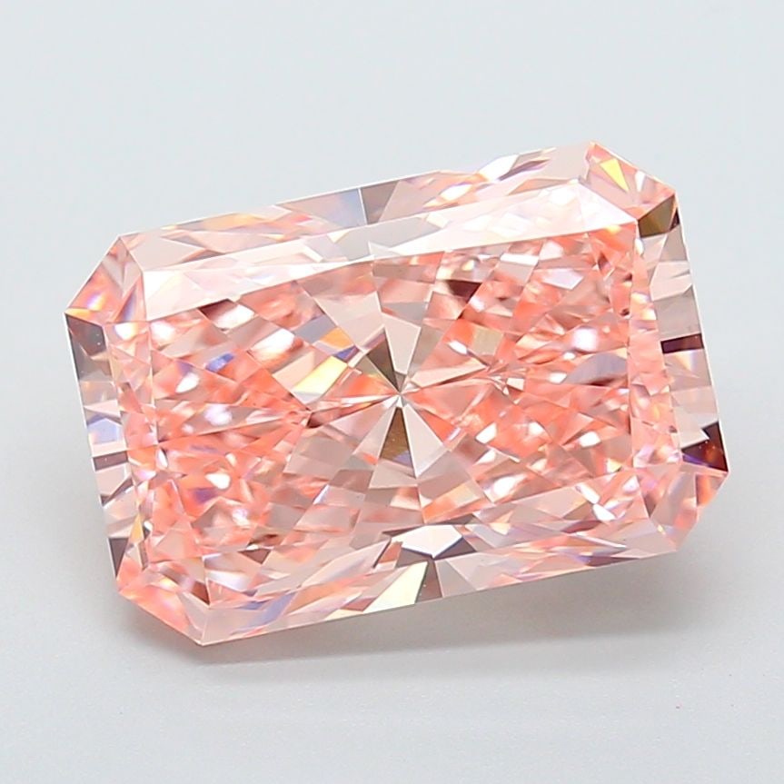 Loose Diamond - RADIANT 7.03ct Fancy Vivid Pink VS1: Loose Diamond - RADIANT 7.03ct Fancy Vivid Pink VS1 Source: This is a real non-mined Diamond that has been grown in a lab Shape: RADIANT Carats: 7.03 Color: Fancy Vivid Pink Certification: IGI Video:
