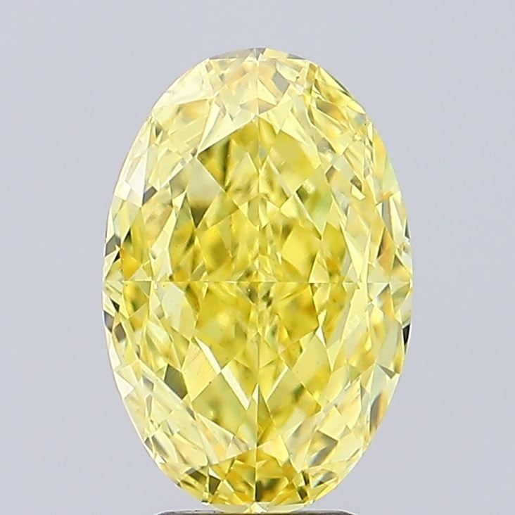 Loose Diamond - OVAL 2.83ct Fancy Vivid Yellow VVS2: Loose Diamond - OVAL 2.83ct Fancy Vivid Yellow VVS2 Source: This is a real non-mined Diamond that has been grown in a lab Shape: OVAL Carats: 2.83 Color: Fancy Vivid Yellow Certification: IGI Video: