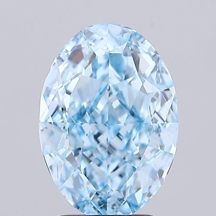 Loose Diamond - OVAL 3.04ct Fancy Vivid Blue VVS2: Loose Diamond - OVAL 3.04ct Fancy Vivid Blue VVS2 Source: This is a real non-mined Diamond that has been grown in a lab Shape: OVAL Carats: 3.04 Color: Fancy Vivid Blue Certification: IGI The Diamond 