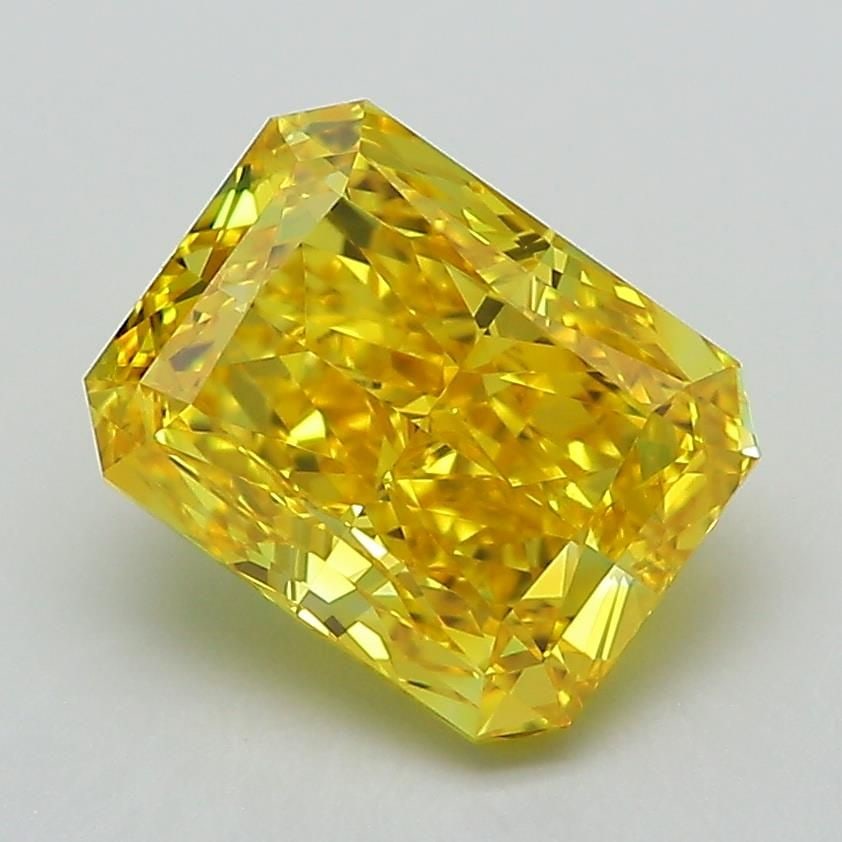 Loose Diamond - RADIANT 2.6ct Fancy Vivid Yellow VS1: Loose Diamond - RADIANT 2.6ct Fancy Vivid Yellow VS1 Source: This is a real non-mined Diamond that has been grown in a lab Shape: RADIANT Carats: 2.6 Color: Fancy Vivid Yellow Certification: IGI Video