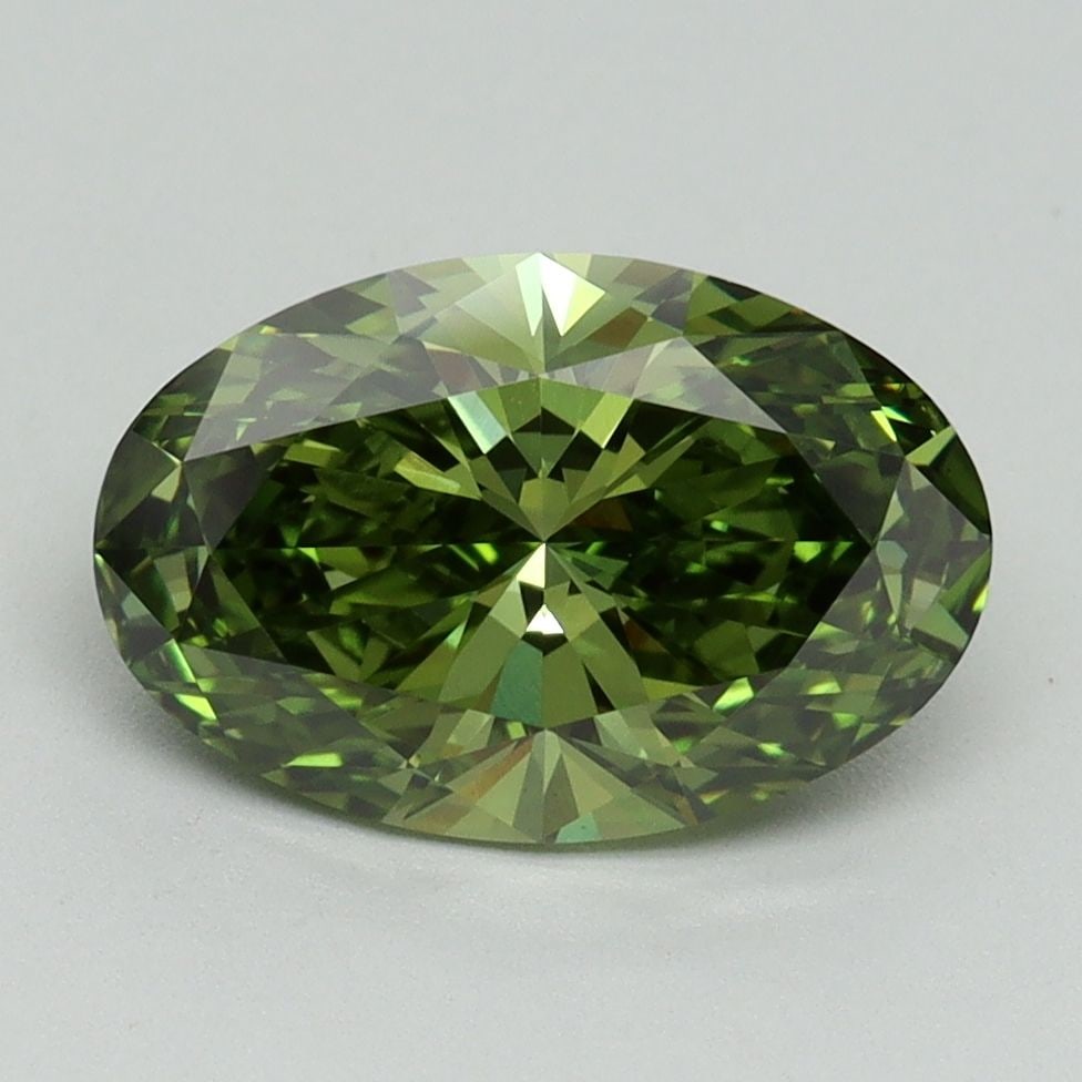 Loose Diamond - OVAL 2.23ct Fancy Vivid Green VS1: Loose Diamond - OVAL 2.23ct Fancy Vivid Green VS1 Source: This is a real non-mined Diamond that has been grown in a lab Shape: OVAL Carats: 2.23 Color: Fancy Vivid Green Certification: IGI Video: