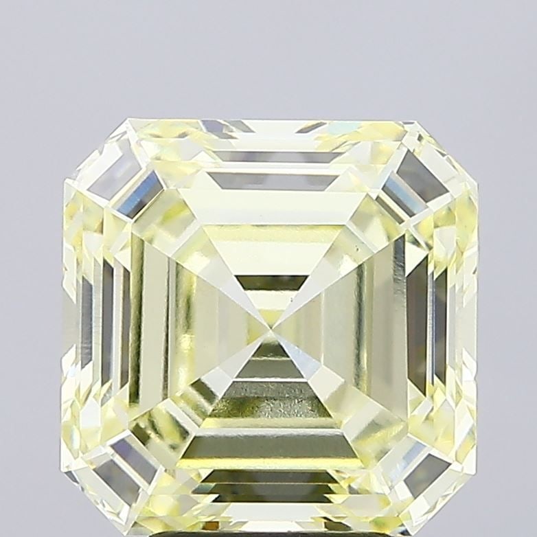 Loose Diamond - ASSCHER 5.2ct Fancy Light Yellow VVS2: Loose Diamond - ASSCHER 5.2ct Fancy Light Yellow VVS2 Source: This is a real non-mined Diamond that has been grown in a lab Shape: ASSCHER Carats: 5.2 Color: Fancy Light Yellow Certification: IGI The 