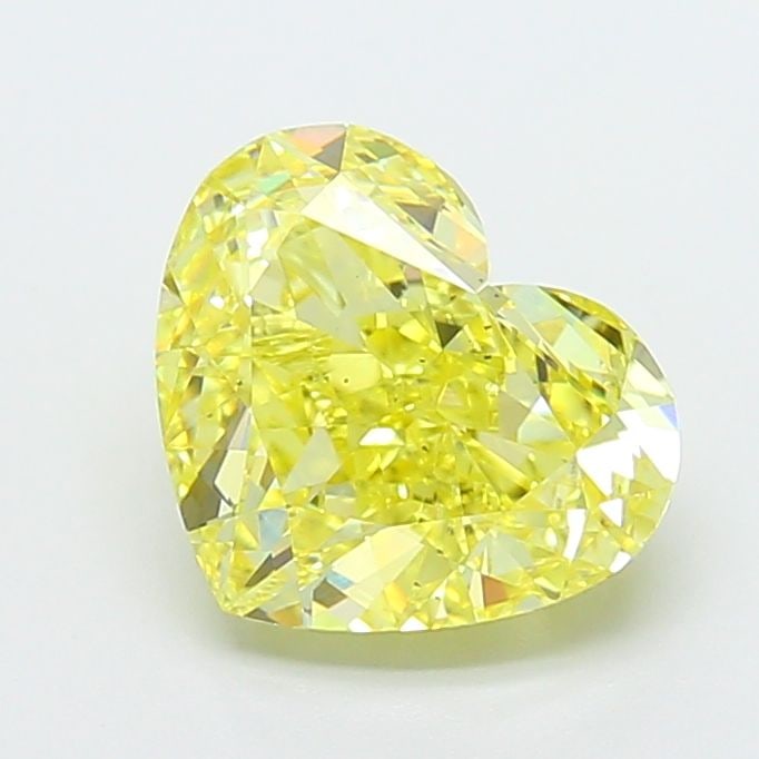 Loose Diamond - HEART 2.66ct Fancy Intense Yellow VS2: Loose Diamond - HEART 2.66ct Fancy Intense Yellow VS2 Source: This is a real non-mined Diamond that has been grown in a lab Shape: HEART Carats: 2.66 Color: Fancy Intense Yellow Certification: IGI Vid