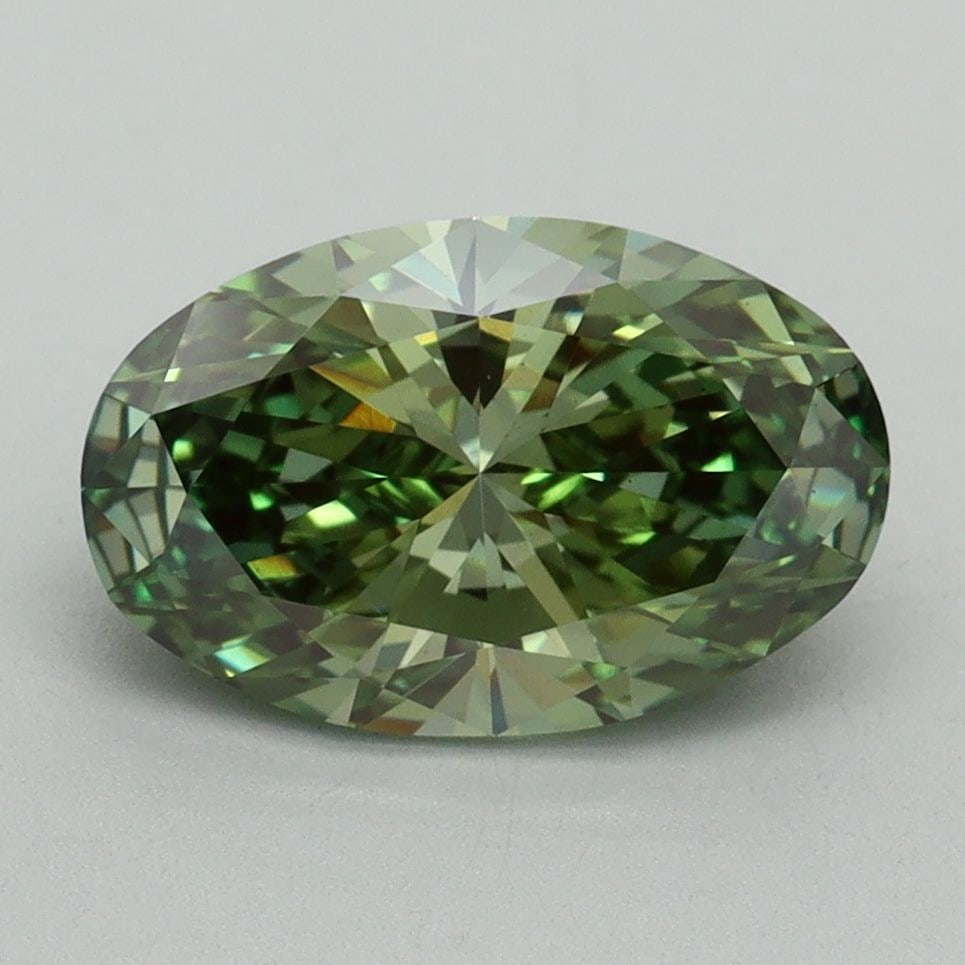 Loose Diamond - OVAL 2.09ct Fancy Vivid Green VS1: Loose Diamond - OVAL 2.09ct Fancy Vivid Green VS1 Source: This is a real non-mined Diamond that has been grown in a lab Shape: OVAL Carats: 2.09 Color: Fancy Vivid Green Certification: IGI Video:
