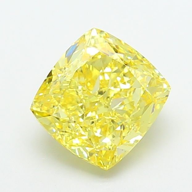Loose Diamond - CUSHION MODIFIED 3.0ct Fancy Vivid Yellow VS1: Loose Diamond - CUSHION MODIFIED 3.0ct Fancy Vivid Yellow VS1 Source: This is a real non-mined Diamond that has been grown in a lab Shape: CUSHION MODIFIED Carats: 3.0 Color: Fancy Vivid Yellow Certif