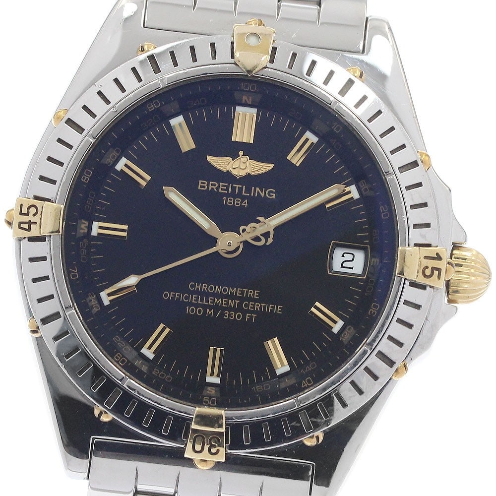 Breitling Wings B10350 automatic date wristwatch black dial (1 of 6)