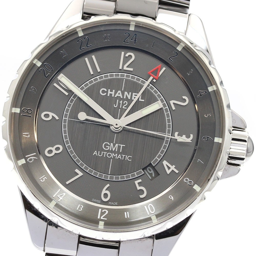 CHANEL Chromatic H3099 mens automatic GMT date wristwatch: CHANEL Chromatic H3099 mens automatic GMT date wristwatch CHANEL Chromatic men's wristwatch with automatic movement and GMT and date functions. This watch-only set features a gray dial and a titanium/